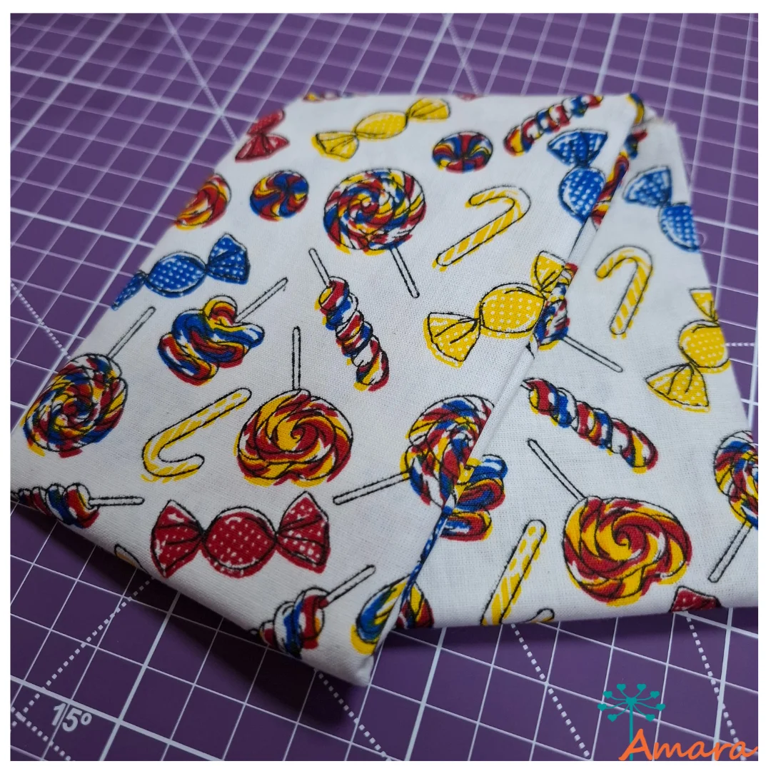 TRICOLINE DOCES FUNDO BRANCO - MISTO - (50X70CM) - FAT QUARTER